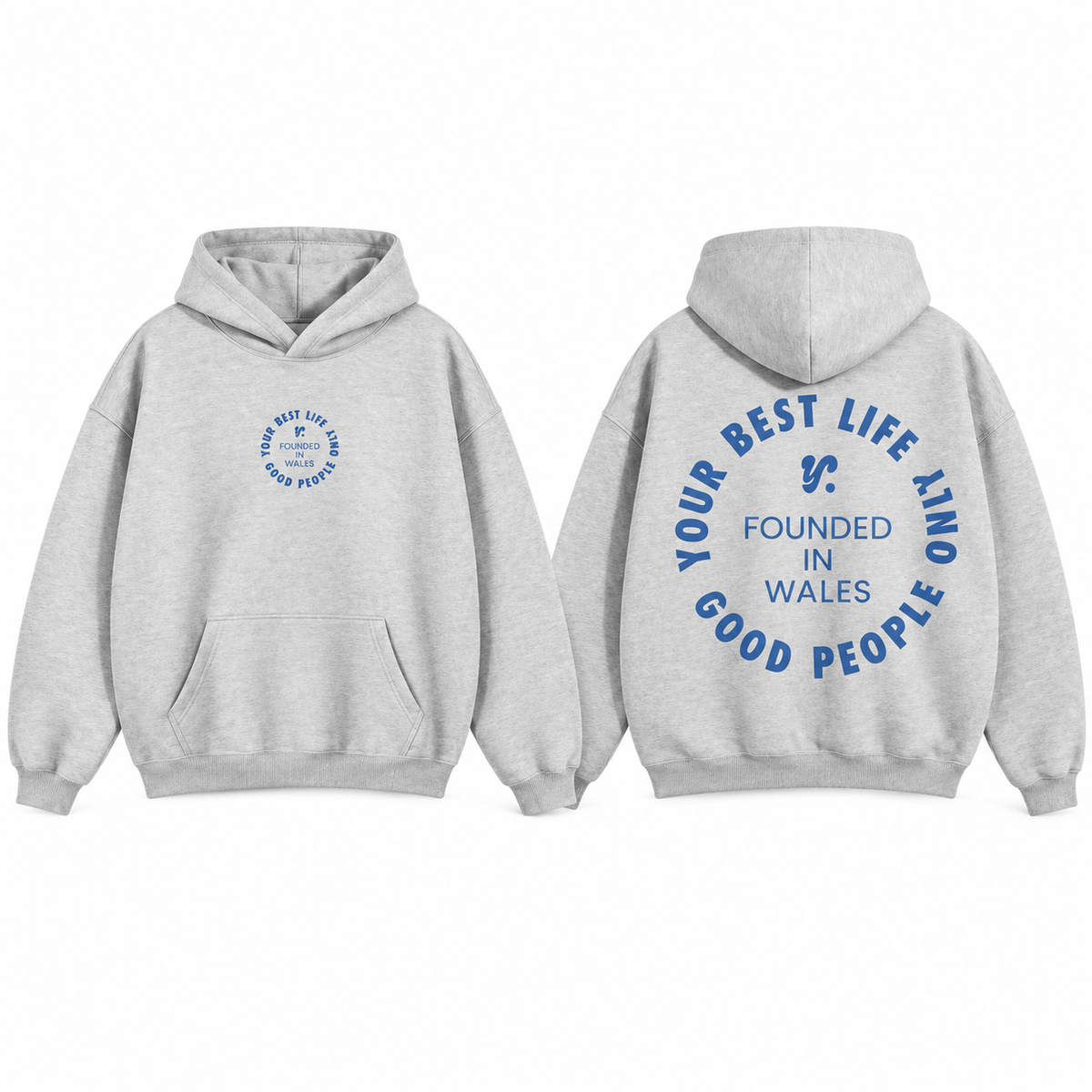 YBL Good People Only Hoodie Light Grey