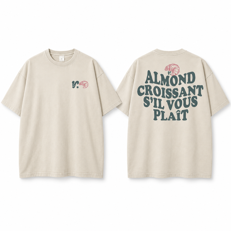 Off White Almond Croissant Unisex T
