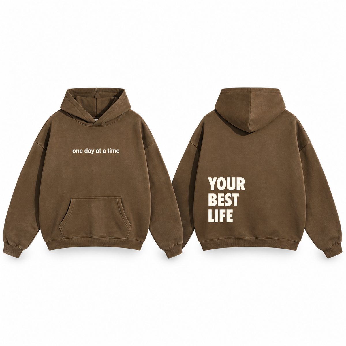 Brown One Day At A Time Hoodie
