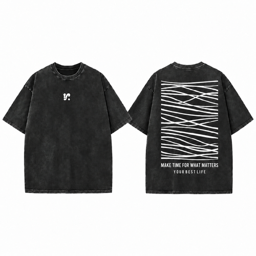 Acid Black Make Time For What Matters Unisex T