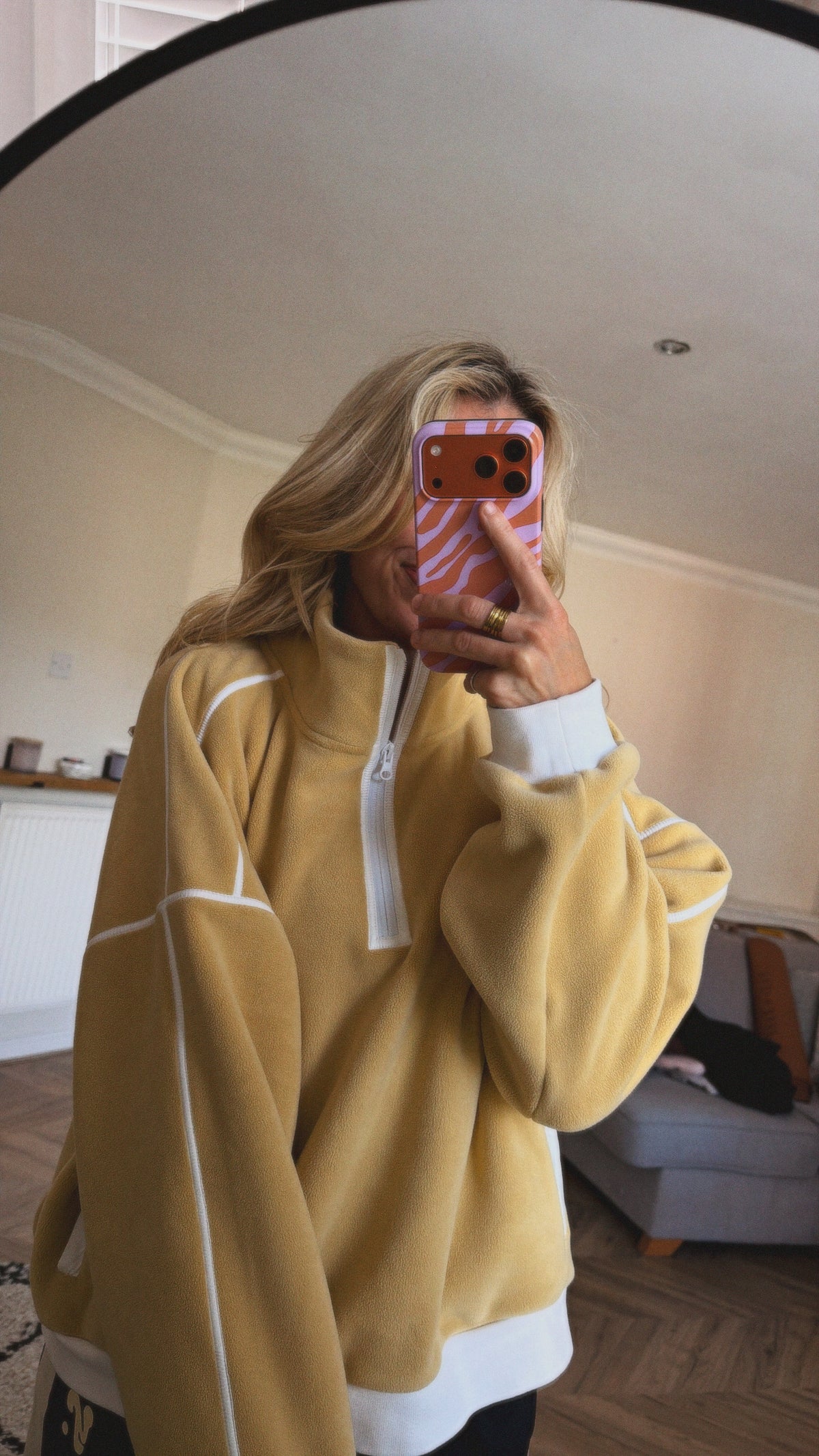 1/2 ZIP FLEECE IN YELLOW